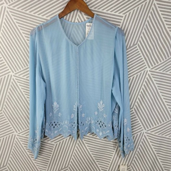 New Together Plus size 20W Evening Jacket Beaded Dressy Topper light blue *flaw - Picture 2 of 7